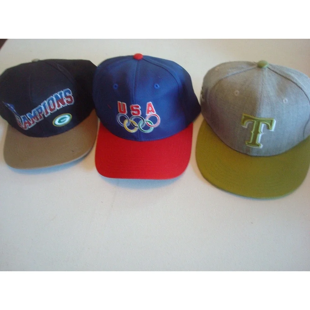 LOT PACKERS OLYMPIC GAMES BUNDLE 90s snapback‎ DEADSTOCK HAT CAP VINTAGE